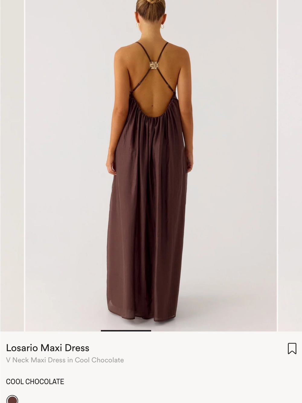Peppermayo Losario V Neck Maxi Dress - Cool Chocolate - Picture 4 of 5